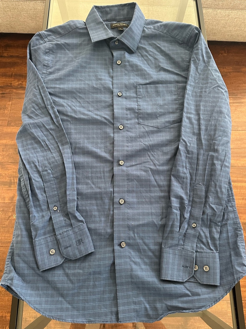 Banana Republic Blue Plaid Dress Shirt